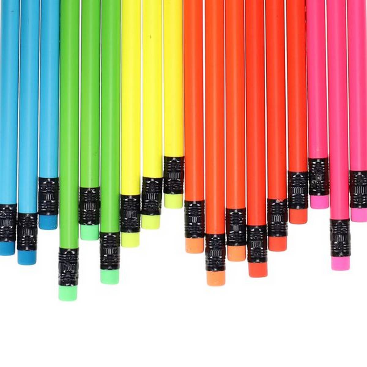 Lyra Neon Hb Rubber Tipped Pencils - Pack Of 96 - ABC School Supplies