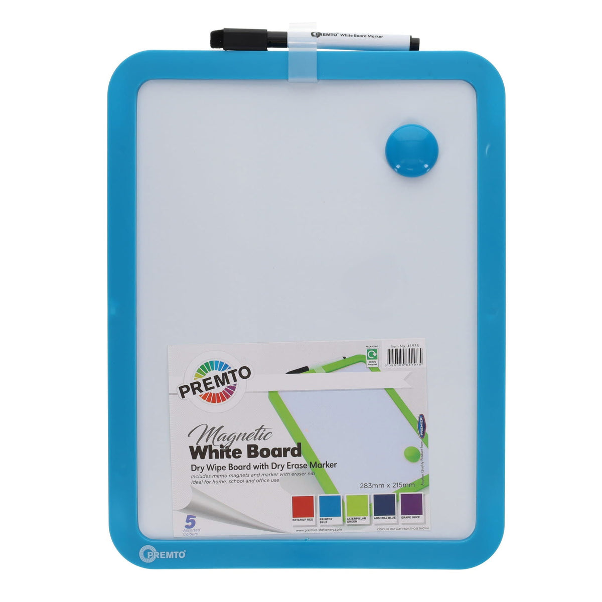 Magnetic Dry Wipe Whiteboard With Dry Wipe Marker Pack of 5 - ABC School Supplies