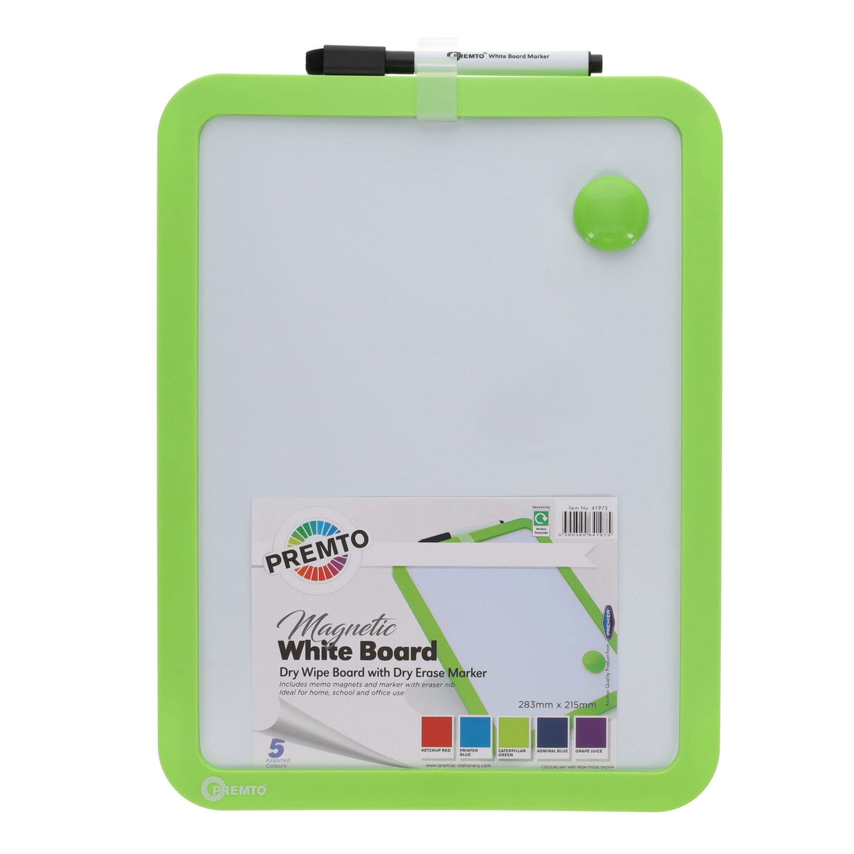 Magnetic Dry Wipe Whiteboard With Dry Wipe Marker Pack of 5 - ABC School Supplies