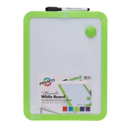 Magnetic Dry Wipe Whiteboard With Dry Wipe Marker Pack of 5 - ABC School Supplies