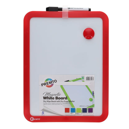 Magnetic Dry Wipe Whiteboard With Dry Wipe Marker Pack of 5 - ABC School Supplies