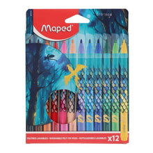 Maped 12 Pack Washable Felt Tip Colouring Markers - Dragon - ABC School Supplies