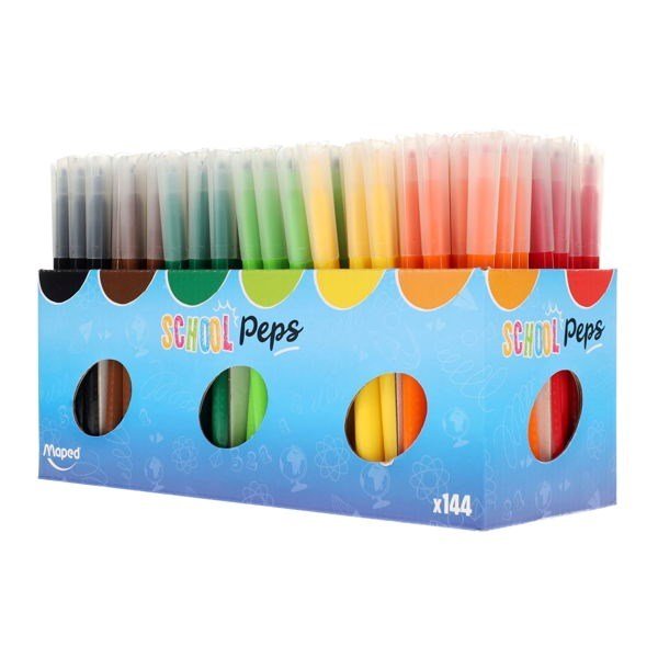 Maped 144 piece School'peps Washable Colouring Markers - ABC School Supplies