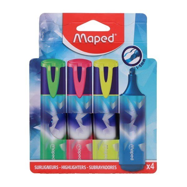 Maped 4 Pack Arctic Vibes Glitter Highlighters - ABC School Supplies