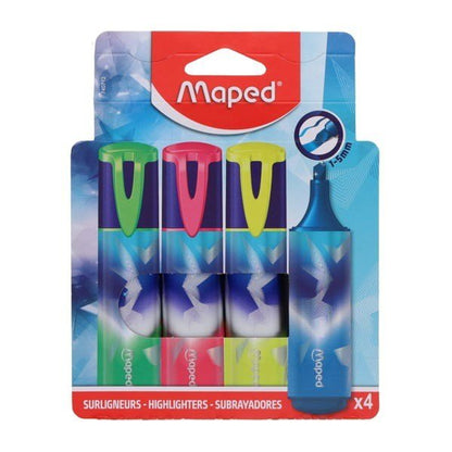 Maped 4 Pack Arctic Vibes Glitter Highlighters - ABC School Supplies