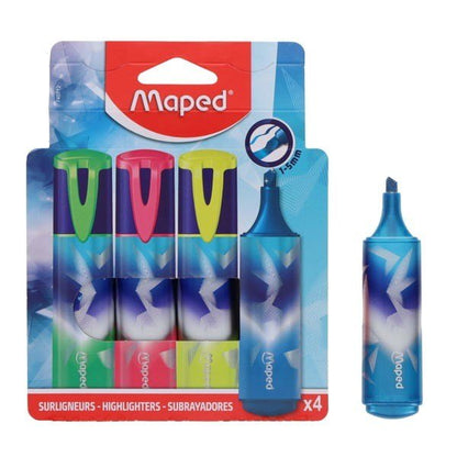 Maped 4 Pack Arctic Vibes Glitter Highlighters - ABC School Supplies