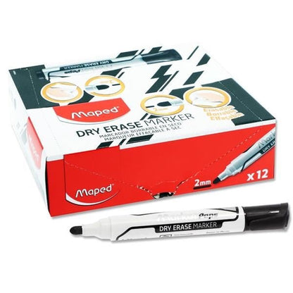 Maped Black Jumbo Bullet Tip Dry Erase Marker Pack Of 144 - ABC School Supplies