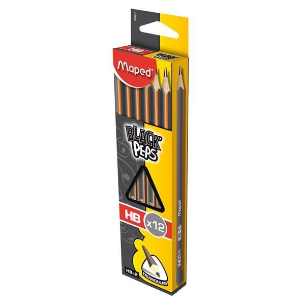 Maped Black Peps Triangular Graphite Hb Pencil - ABC School Supplies
