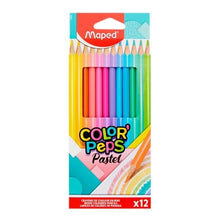 Maped Color'Peps Triangular Shaped Colouring Pencils Full Size Pastel Pack of 12 - ABC School Supplies