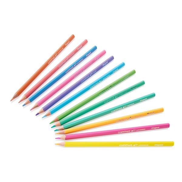 Maped Color'Peps Triangular Shaped Colouring Pencils Full Size Pastel Pack of 12 - ABC School Supplies