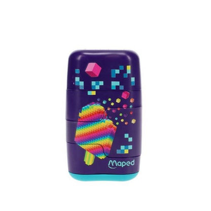 Maped Connect Pixel Party Sharpener and Eraser - ABC School Supplies