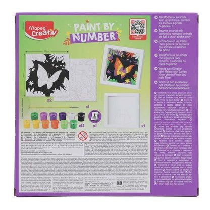 Maped Creativ 16 Piece Paint By Numbers - Parrot/Butterfly - ABC School Supplies