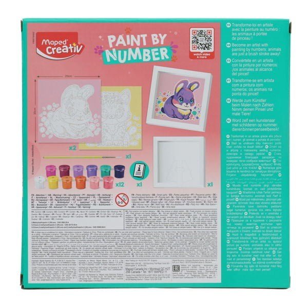 Maped Creativ 16 Piece Paint By Numbers Set - Cat/Bunny - ABC School Supplies