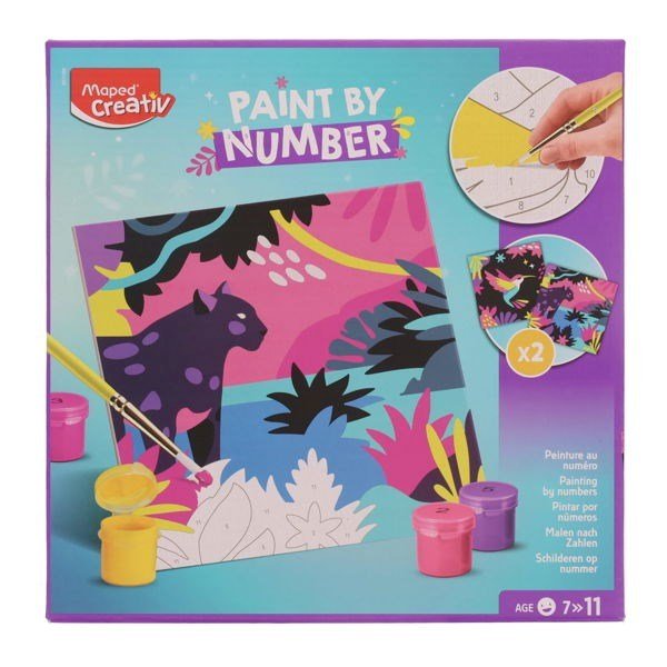 Maped Creativ 16 Piece Paint By Numbers Set - Leopard/Bird - ABC School Supplies