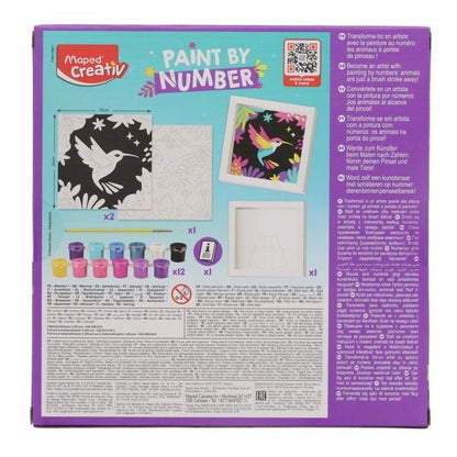 Maped Creativ 16 Piece Paint By Numbers Set - Leopard/Bird - ABC School Supplies