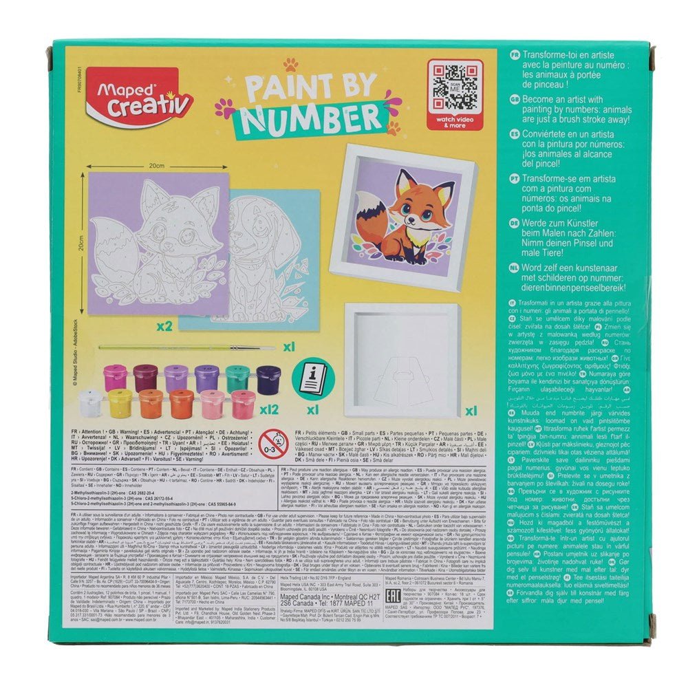 Maped Creativ Maped 16 Piece Paint By Numbers - Dog/Fox - ABC School Supplies