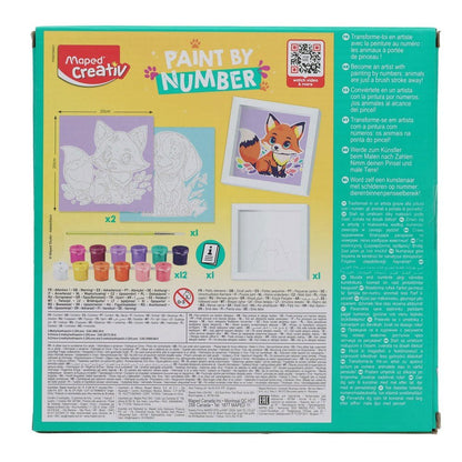 Maped Creativ Maped 16 Piece Paint By Numbers - Dog/Fox - ABC School Supplies