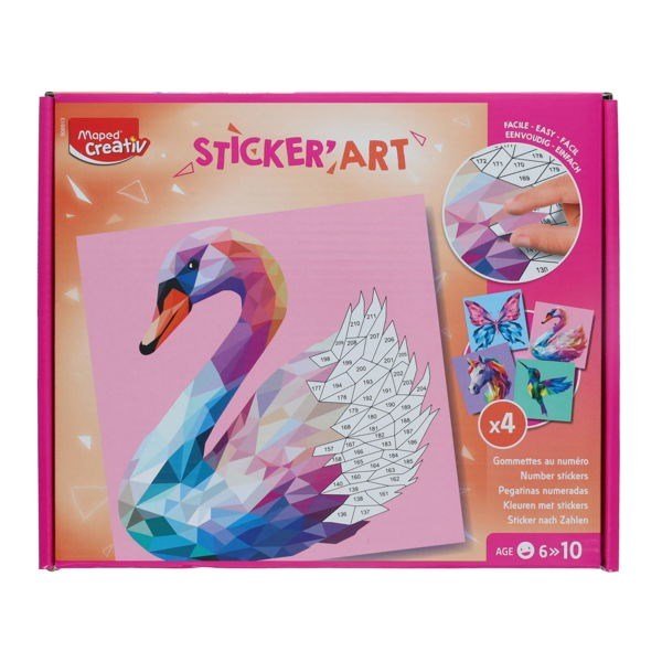 Maped Creativ Sticker Art Stickers By Numbers - Elegant Creatures - ABC School Supplies