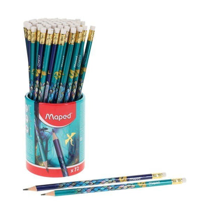 Maped Dragon HB Rubber Tipped Pencils Tub of 72 - ABC School Supplies