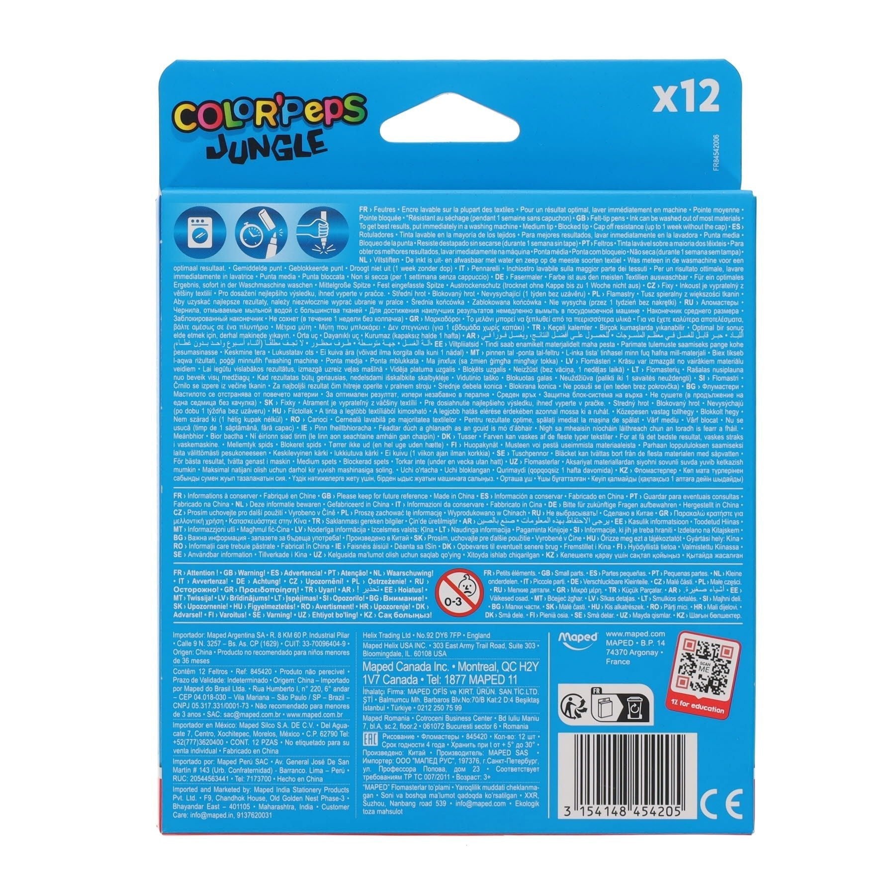 Maped Pkt.12 Color'Peps Jungle Colour Markers - ABC School Supplies