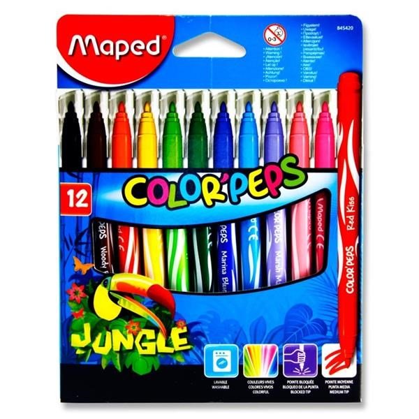 Maped Pkt.12 Color'Peps Jungle Colour Markers - ABC School Supplies