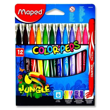 Maped Pkt.12 Color'Peps Jungle Colour Markers - ABC School Supplies