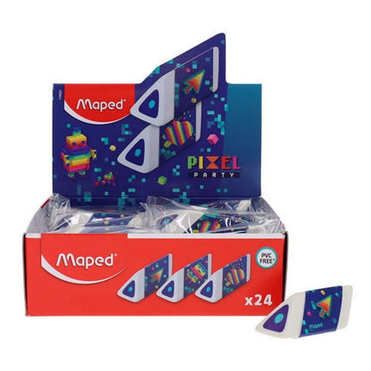 Maped Pyramid Pixel Party Eraser Value Pack Of 24 - ABC School Supplies
