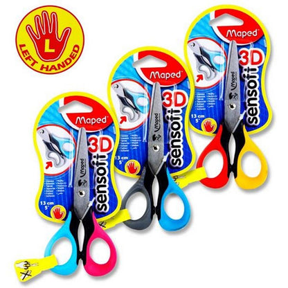 **Maped Sensoft 13cm Scissors - Left Handed - ABC School Supplies