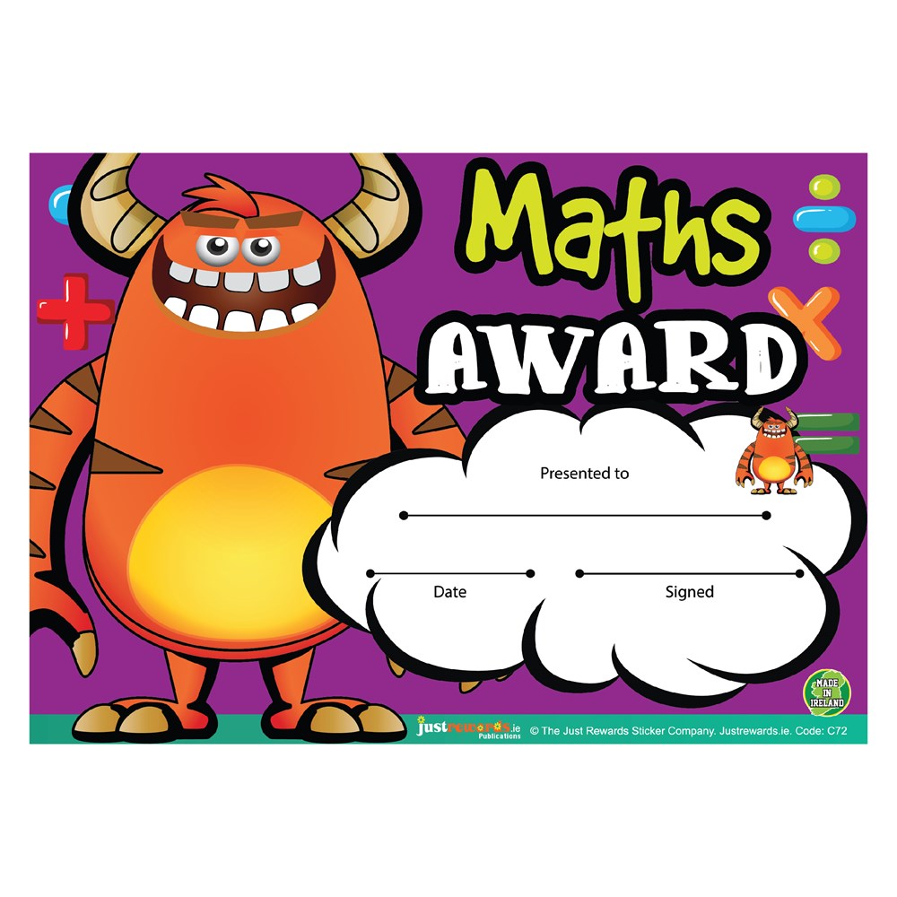 **Just Rewards Certificates Maths Award