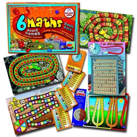 **Maths Board Games Basic Pack Ages 3-6 Set Of 6 - ABC School Supplies