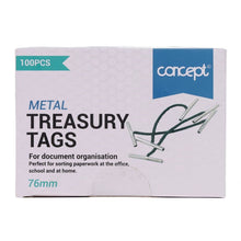 Metal Treasury Tags 76mm Pack of 100 - ABC School Supplies