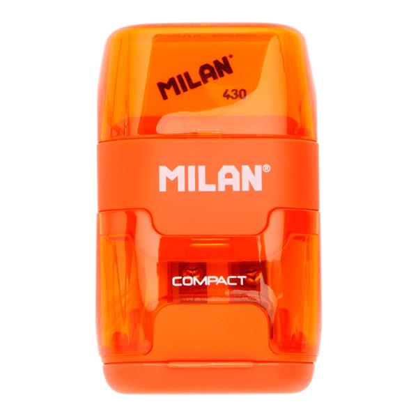 Milan Compact Twin Hole Sharpener & Eraser - ABC School Supplies
