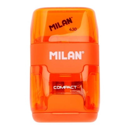 Milan Compact Twin Hole Sharpener & Eraser - ABC School Supplies