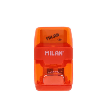 Milan Compact Twin Hole Sharpener & Eraser - ABC School Supplies