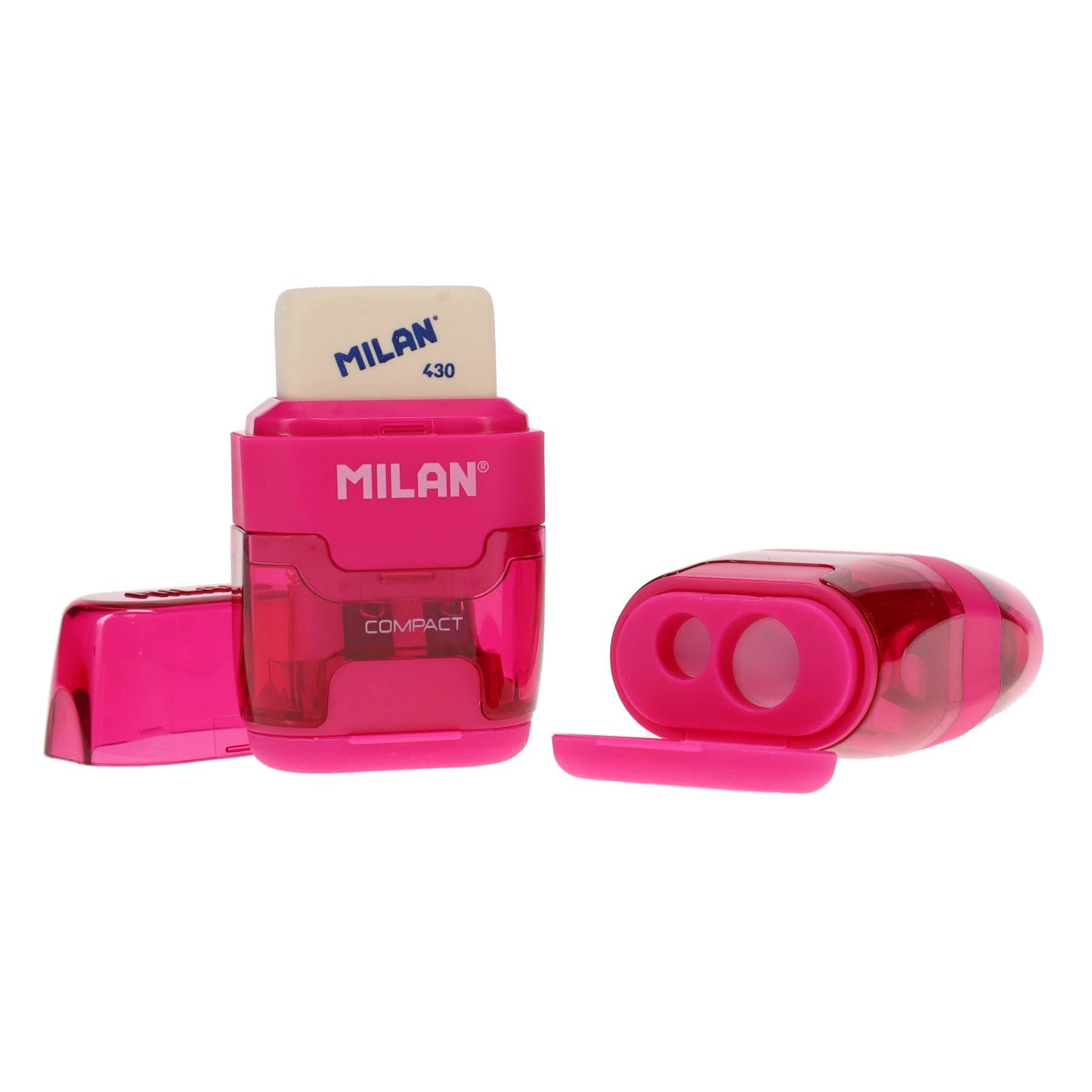Milan Compact Twin Hole Sharpener & Eraser - ABC School Supplies