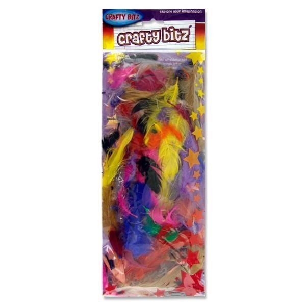 Mini Coloured Exotic Feathers - ABC School Supplies