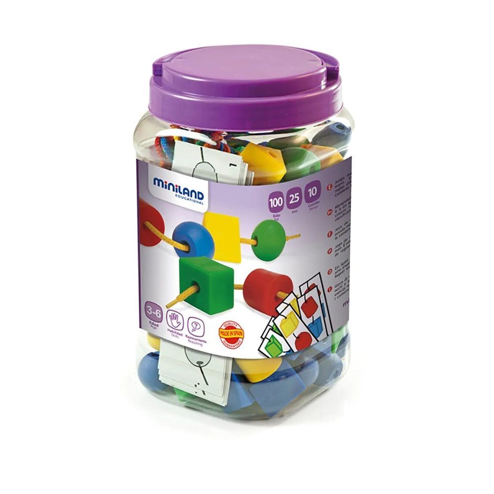 Miniland Lacing Shapes (100 pieces) - ABC School Supplies