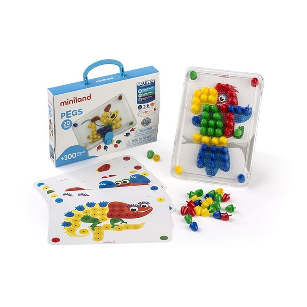 Miniland Pegs 20 Mm (100 Pieces) - Primary Colours - ABC School Supplies