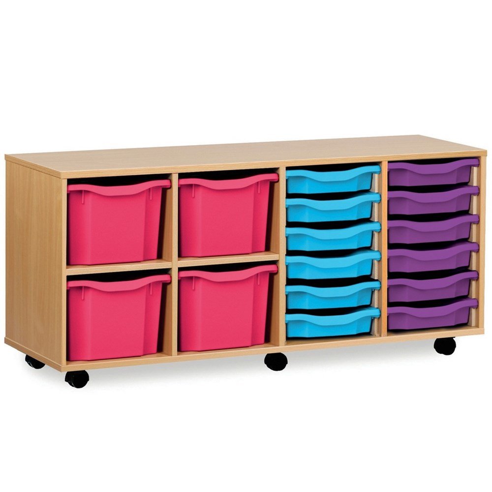 Monarch 12 Single and 4 Triple Tray Combination Storage Unit - ABC School Supplies