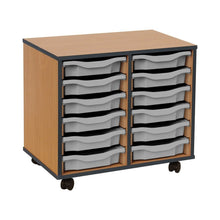 Monarch 12 Tray Single Tray Storage Unit with Grey Coloured Edges - ABC School Supplies