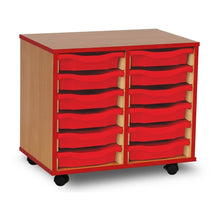 Monarch 12 Tray Single Tray Storage Unit with Red Coloured Edges - ABC School Supplies