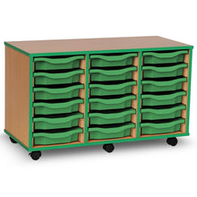 Monarch 18 Tray Single Tray Storage Unit with Green Coloured Edges - ABC School Supplies