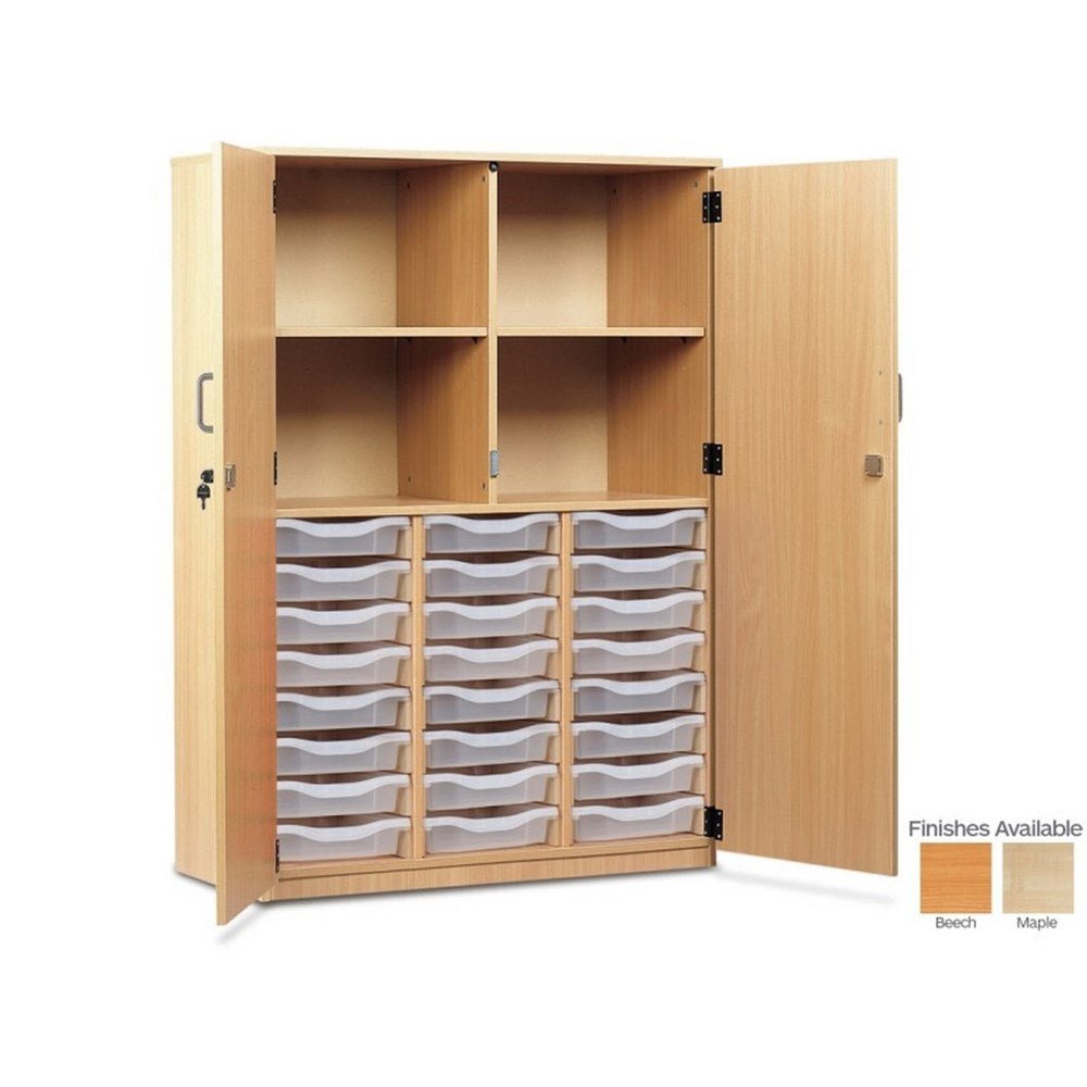 Monarch 24 Single Tray Storage Unit Cupboard with Full Doors - ABC School Supplies