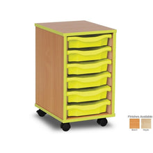 Monarch 6 Tray Single Tray Storage Unit with Lime Coloured Edges - ABC School Supplies