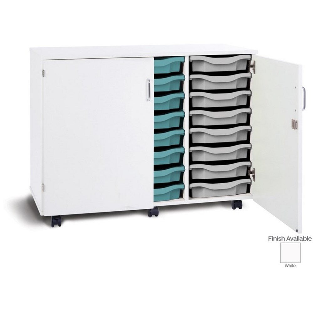 Monarch Mobile 24 Tray Single Tray Storage Unit with Lockable Doors - ABC School Supplies