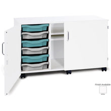 Monarch Mobile 6 Tray Single Tray Storage Unit with 2 Adjustable Shelves and Lockable Doors - ABC School Supplies