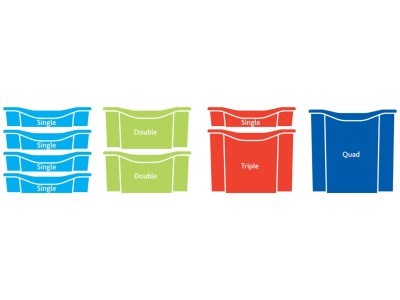 Monarch 21 Single Tray Storage Unit Cupboard with Full Doors