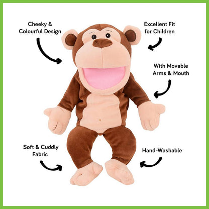 Monkey Hand Puppet With Moving Mouth - ABC School Supplies