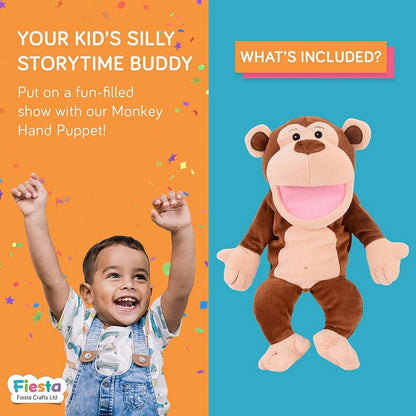 Monkey Hand Puppet With Moving Mouth - ABC School Supplies