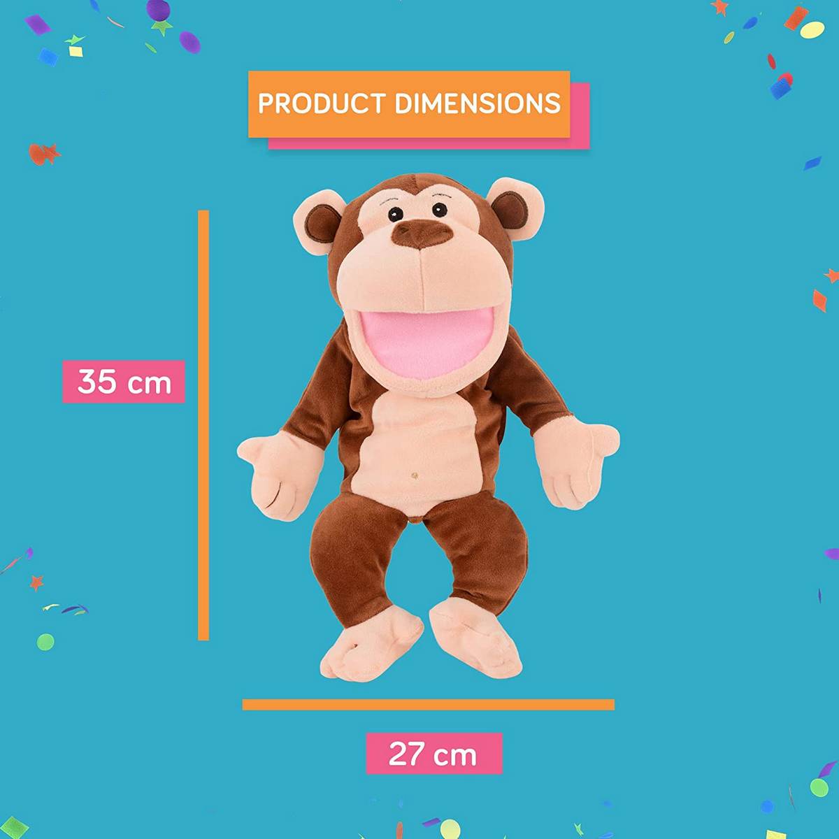 Monkey Hand Puppet With Moving Mouth - ABC School Supplies